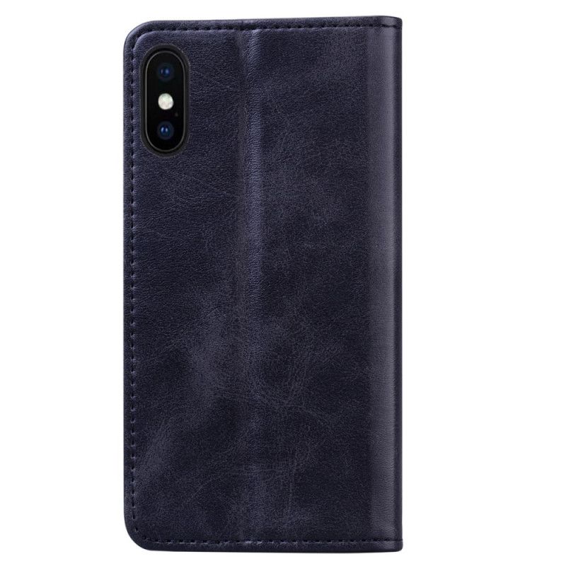 Flip Cover iPhone X / Xs Effet Cuir Business Bicolore