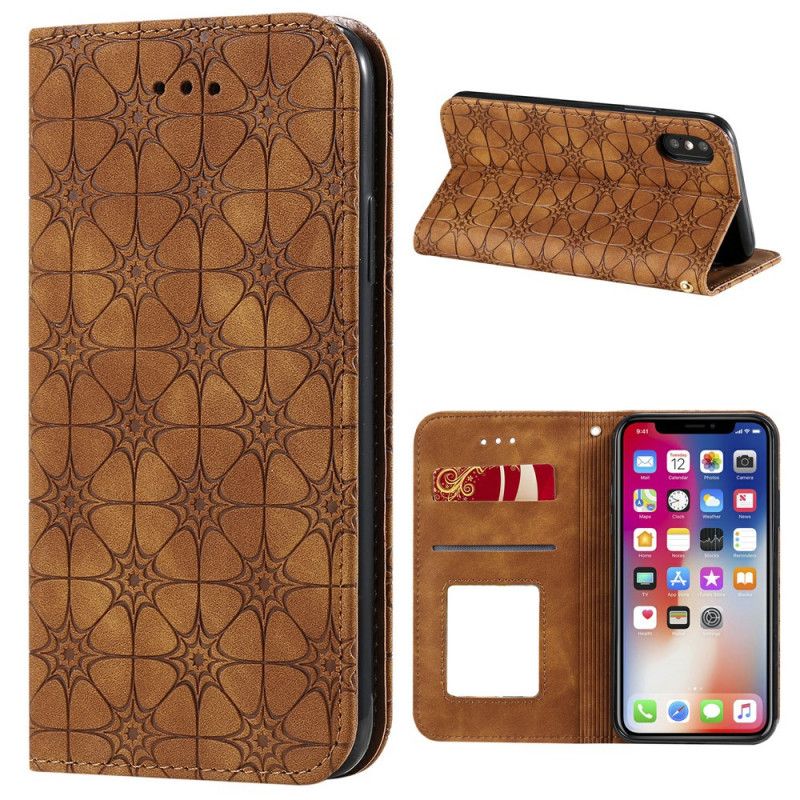 Flip Cover iPhone X / Xs Fleurs Baroques