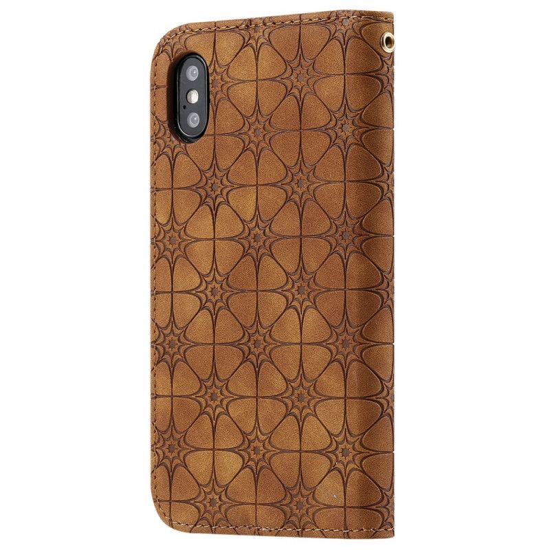 Flip Cover iPhone X / Xs Fleurs Baroques