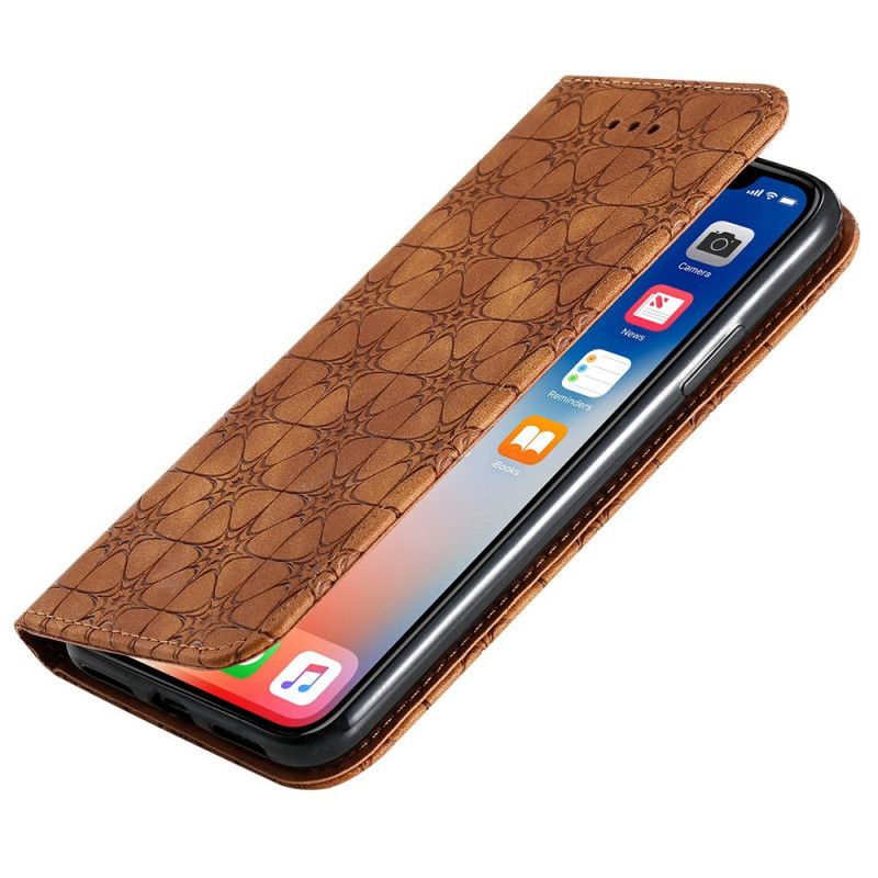 Flip Cover iPhone X / Xs Fleurs Baroques