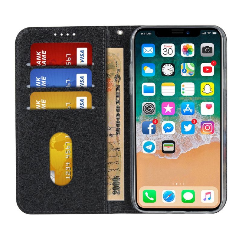 Flip Cover iPhone X / Xs Style Cuir Douceur Avec Lanière