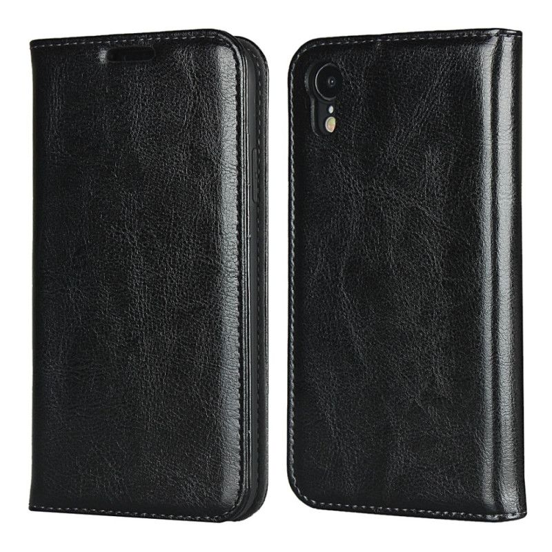 Flip Cover iPhone Xr Cuir Véritable