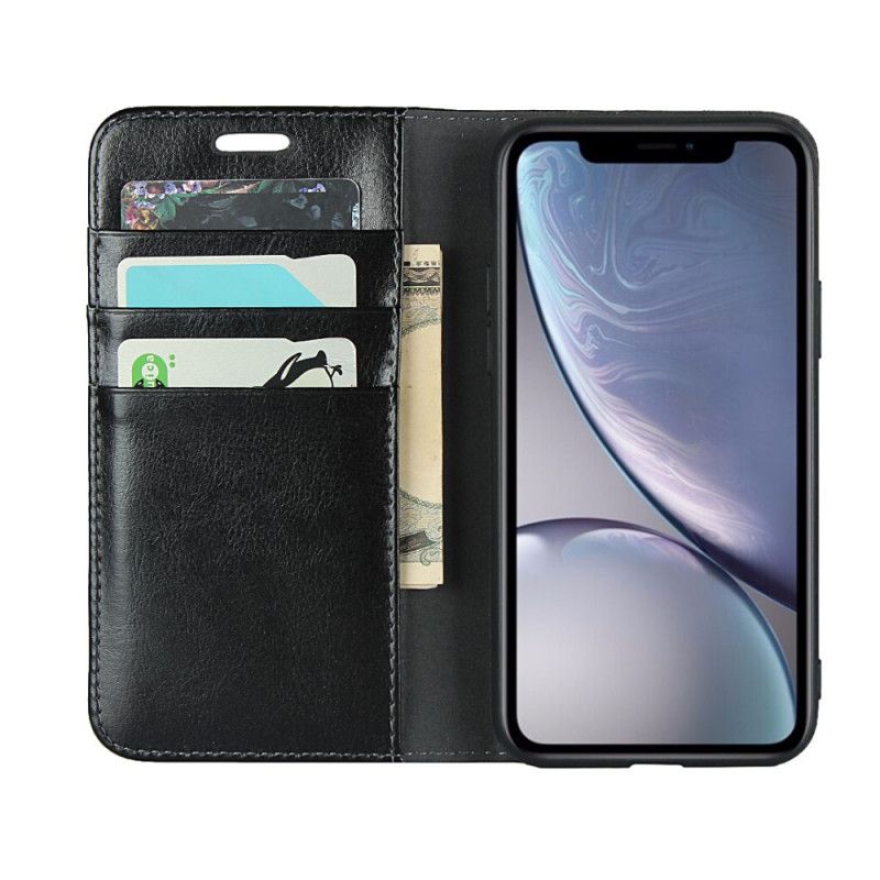 Flip Cover iPhone Xr Cuir Véritable