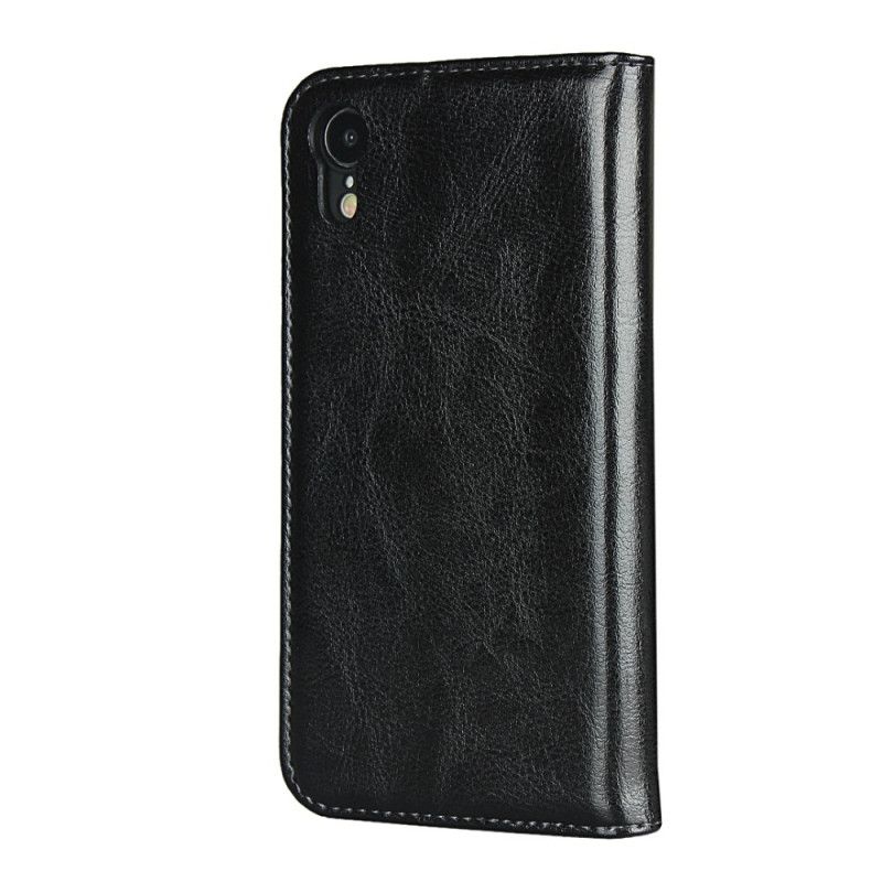 Flip Cover iPhone Xr Cuir Véritable