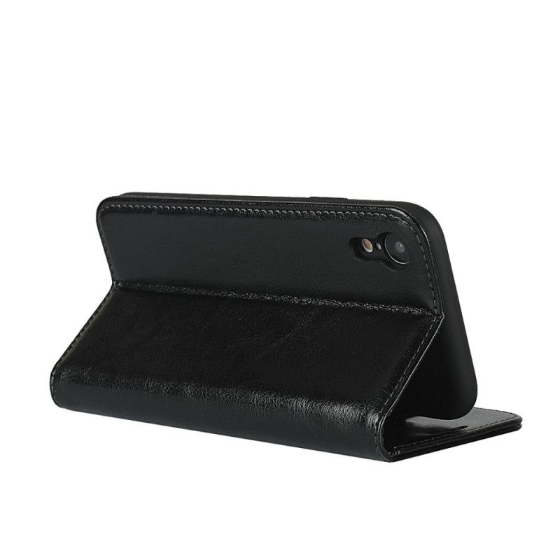 Flip Cover iPhone Xr Cuir Véritable