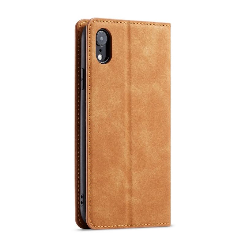 Flip Cover iPhone Xr Effet Cuir Forwenw