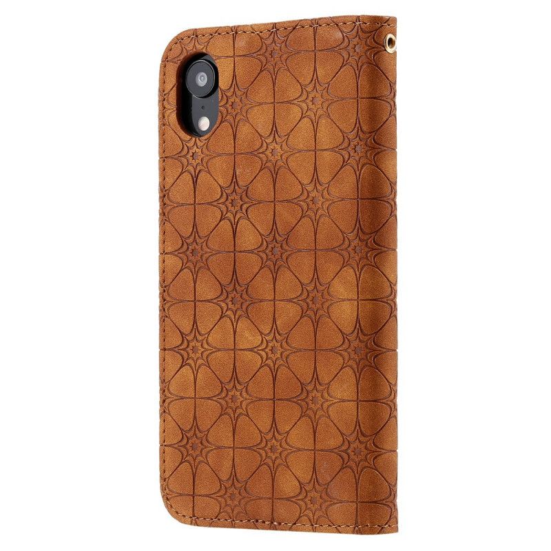 Flip Cover iPhone Xr Fleurs Baroques