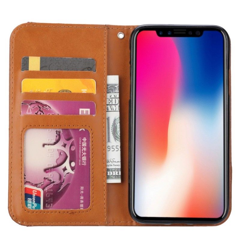 Flip Cover iPhone Xr Simili Cuir Porte-cartes