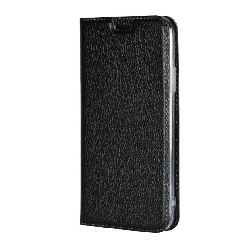 Flip Cover iPhone Xs Cuir Litchi