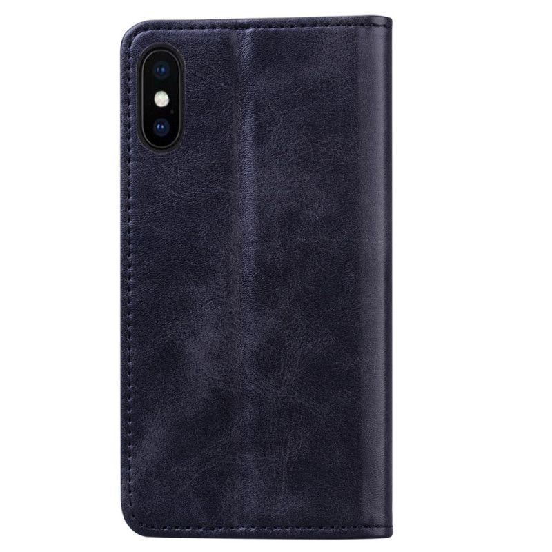 Flip Cover iPhone Xs Max Effet Cuir Business Bicolore