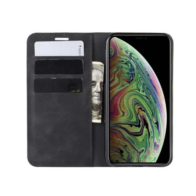 Flip Cover iPhone Xs Max Effet Cuir Silky Touch