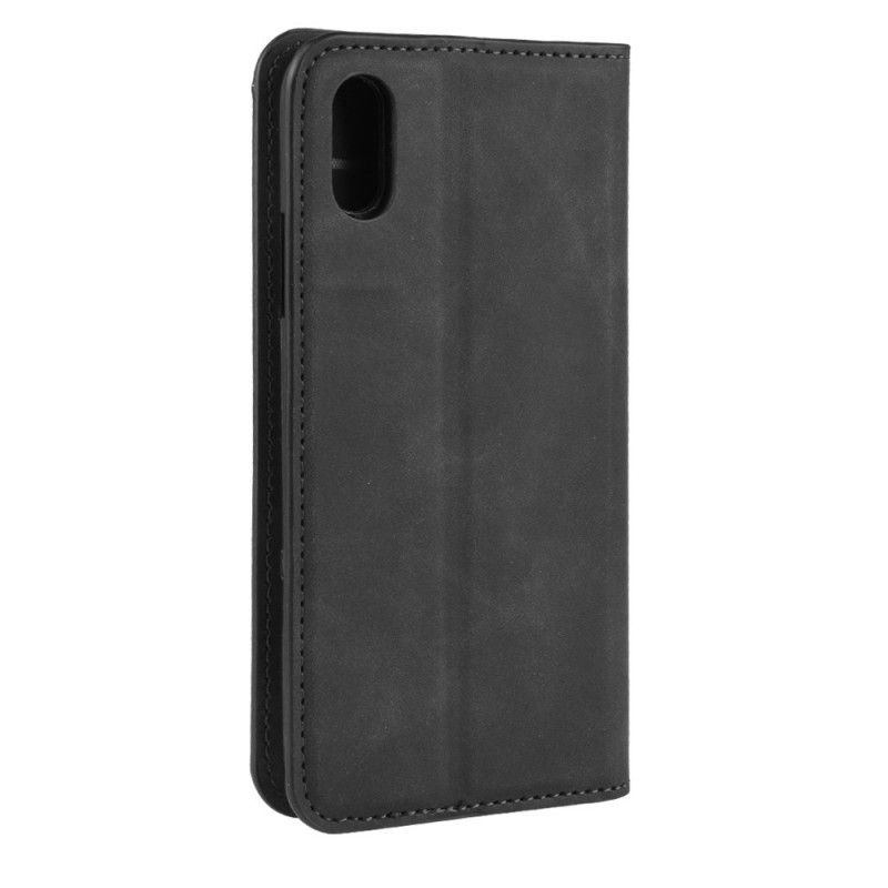 Flip Cover iPhone Xs Max Effet Cuir Silky Touch