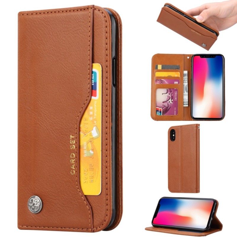 Flip Cover iPhone Xs Max Simili Cuir Porte-cartes