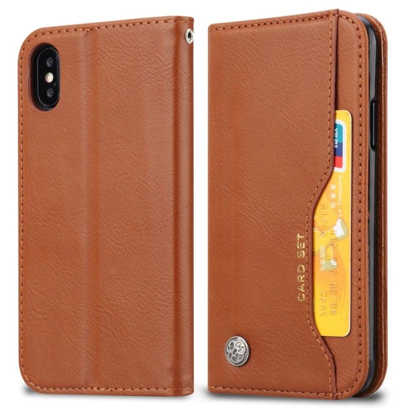 Flip Cover iPhone Xs Max Simili Cuir Porte-cartes
