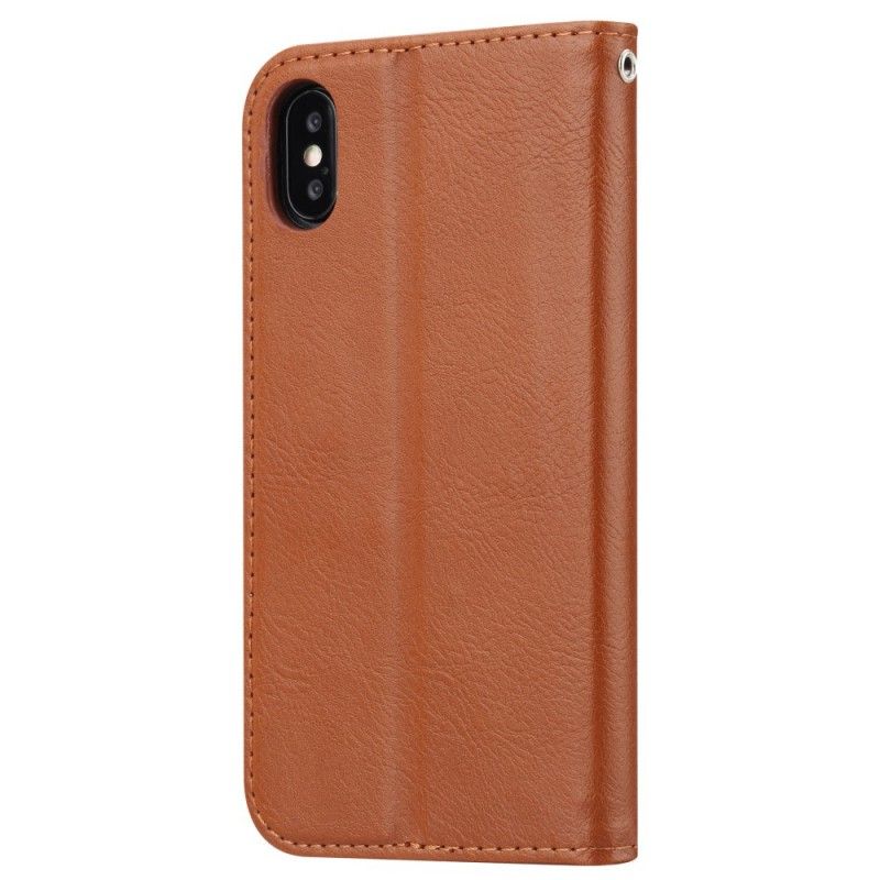 Flip Cover iPhone Xs Max Simili Cuir Porte-cartes