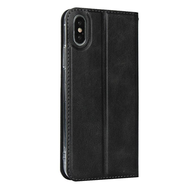 Flip Cover iPhone Xs / X Simili Cuir Avec Lanière