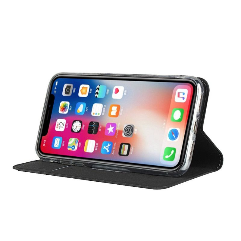 Flip Cover iPhone Xs / X Simili Cuir Avec Lanière