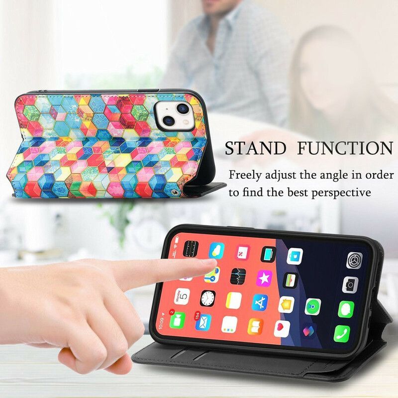 Flip Cover Pour iPhone 13 Mini Design Rfid Caseneo