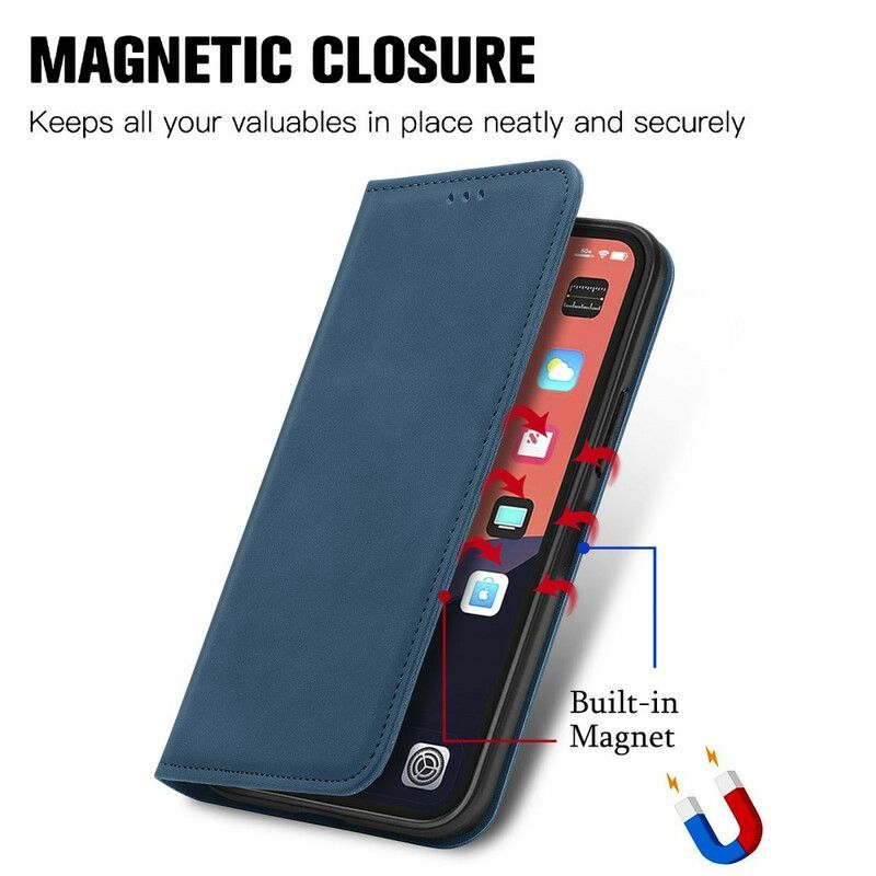 Flip Cover Pour iPhone 13 Mini Skin-touch