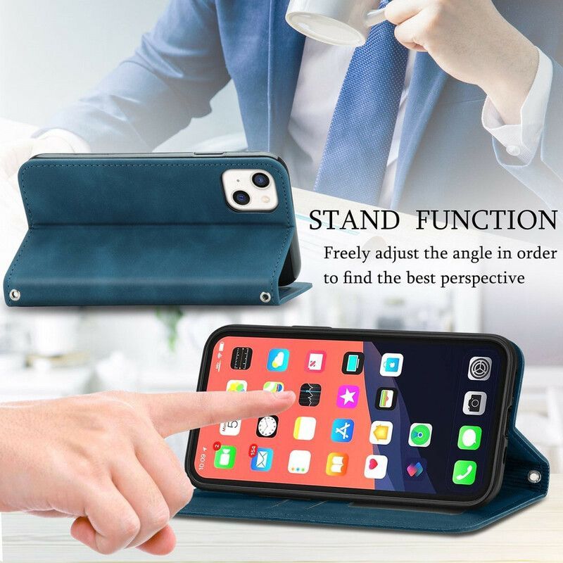 Flip Cover Pour iPhone 13 Mini Skin-touch