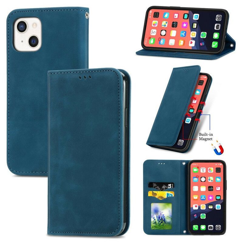 Flip Cover Pour iPhone 13 Mini Skin-touch