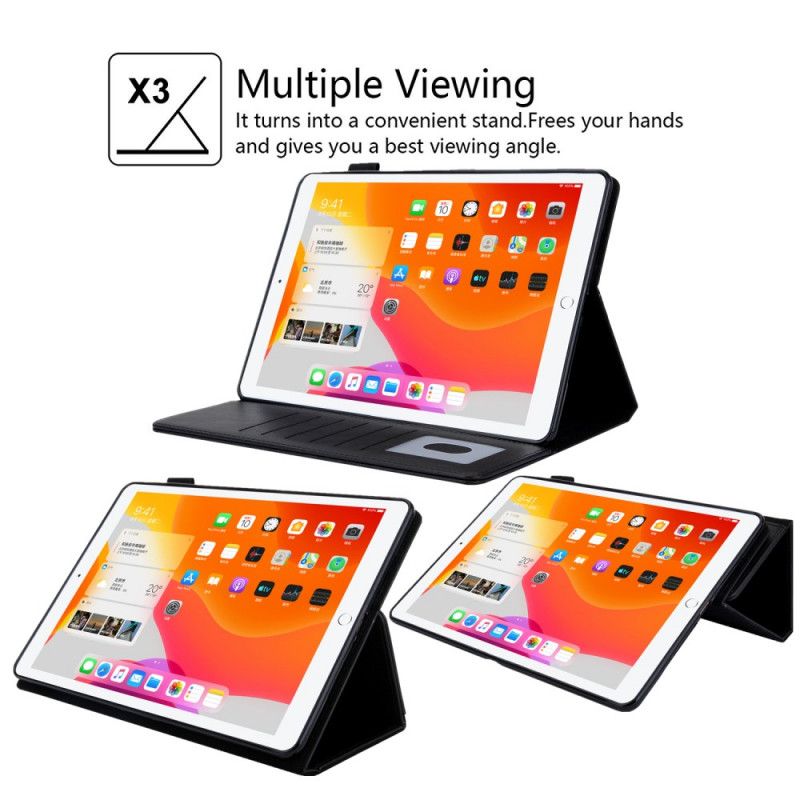 Housse iPad 10.2" (2020) (2019) Simili Cuir Support Mains Libres