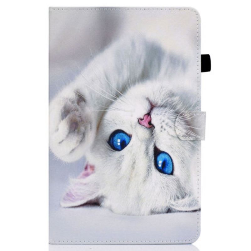 Housse iPad (2025) / 10.9" (2022) Chat Blanc aux Yeux Bleus