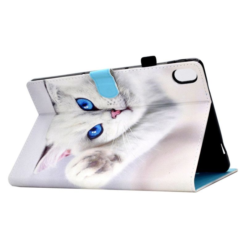 Housse iPad (2025) / 10.9" (2022) Chat Blanc aux Yeux Bleus
