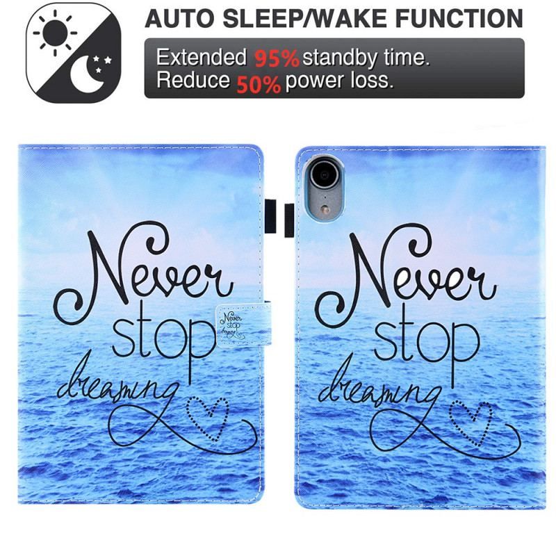 Housse iPad Mini 6 (2021) Never Stop Dreaming Marine