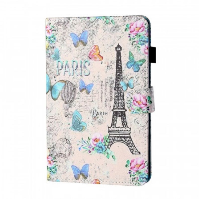 Housse iPad Mini 6 (2021) Tour Eiffel Papillons