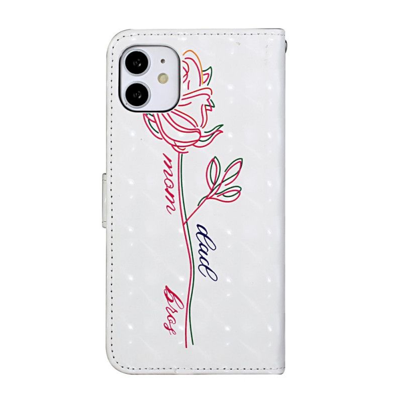 Housse iPhone 11 À Lanière Ajustable Fleur