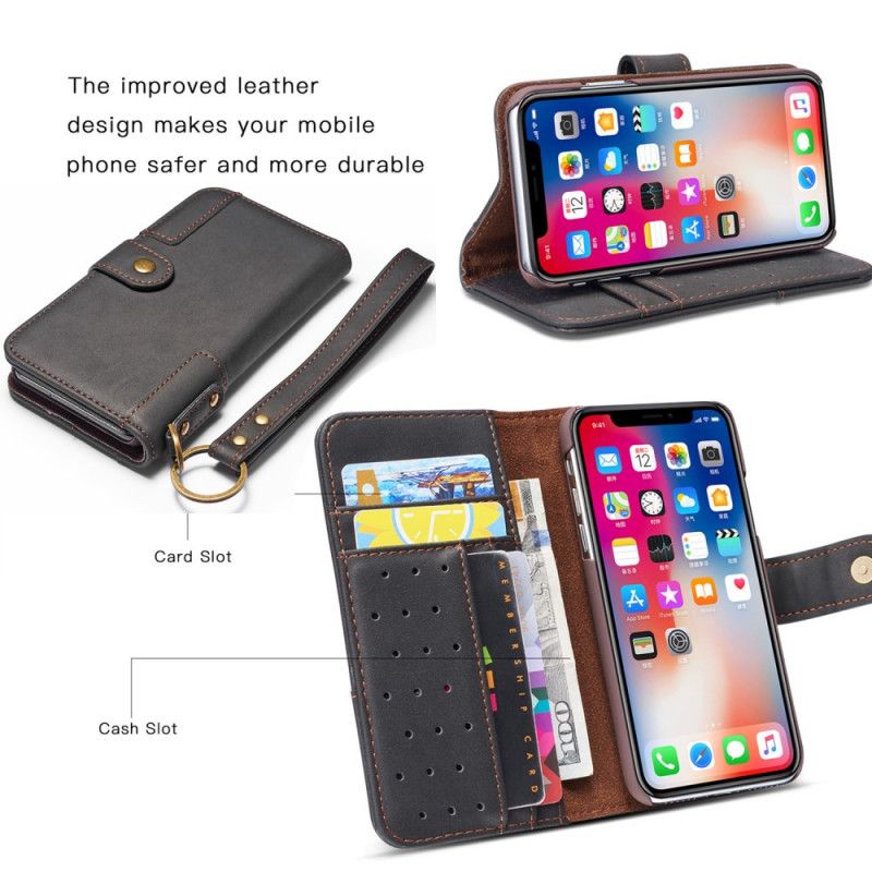 Étui Housse iPhone 11 Cuir Fendu Rétro Style