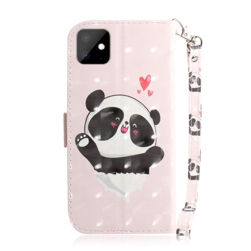Housse iPhone 11 Panda Love À Lanière