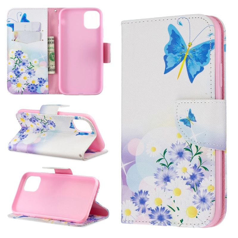 Housse iPhone 11 Papillons Et Fleurs Peints