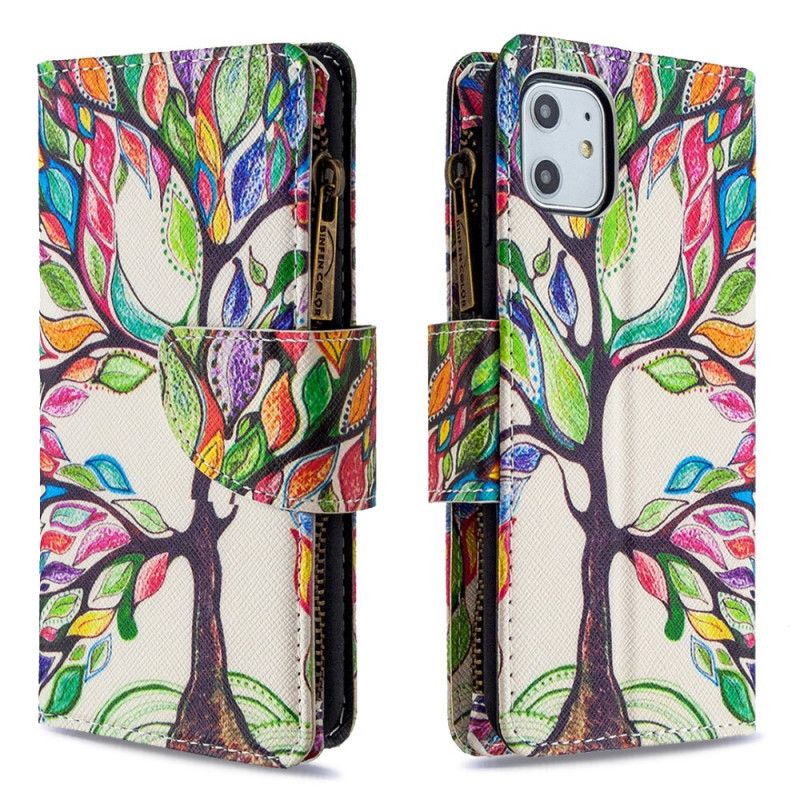 Housse iPhone 11 Poche Zippée Arbre