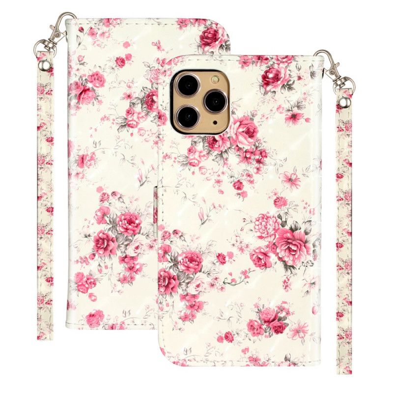 Housse iPhone 11 Pro Max Fleurs Light Spots À Lanière