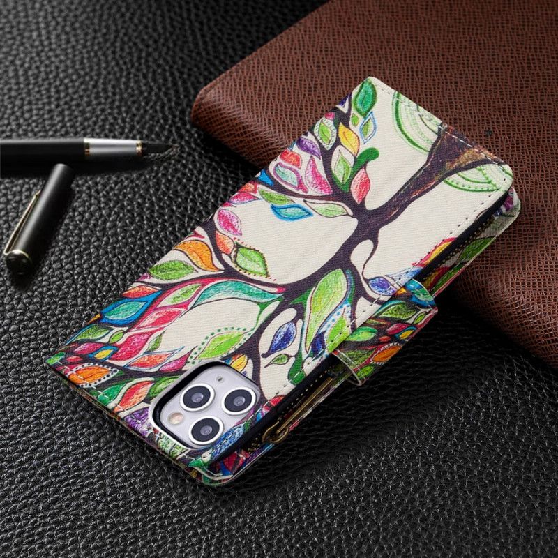 Housse iPhone 11 Pro Max Poche Zippée Arbre