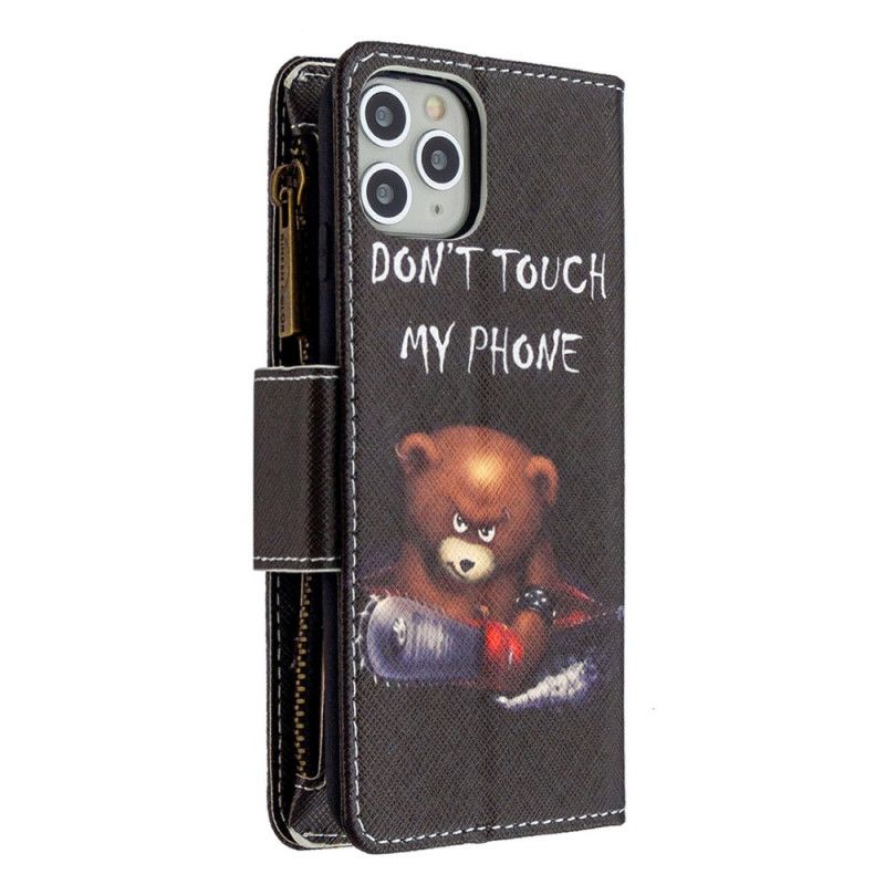 Housse iPhone 11 Pro Max Poche Zippée Ours