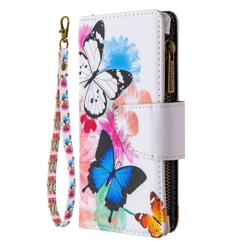 Housse iPhone 11 Pro Max Poche Zippée Papillons