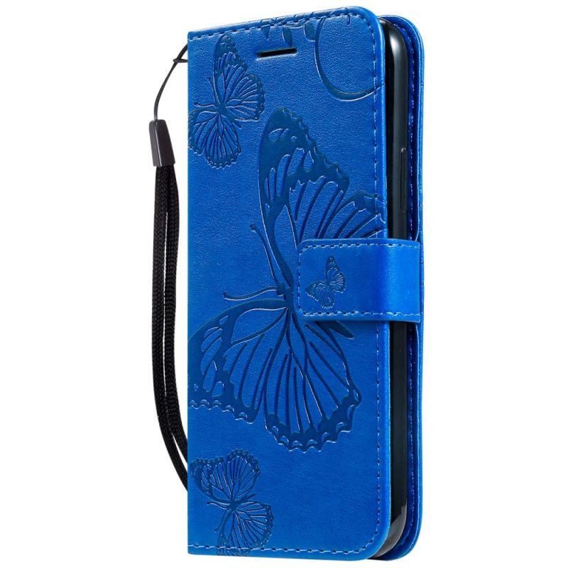 Étui Housse iPhone 11 Pro Papillons Géants À Lanière