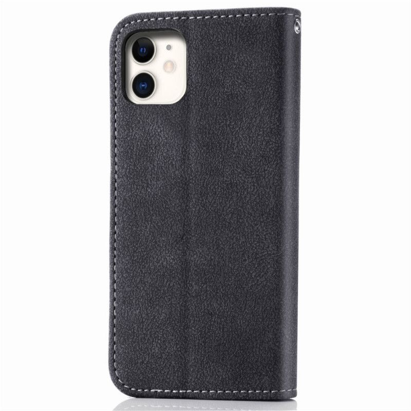 Étui Housse iPhone 11 Simili Cuir Vintage Multi-cartes