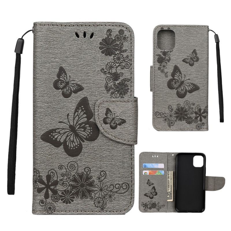 Housse iPhone 11 Splendides Papillons À Lanière