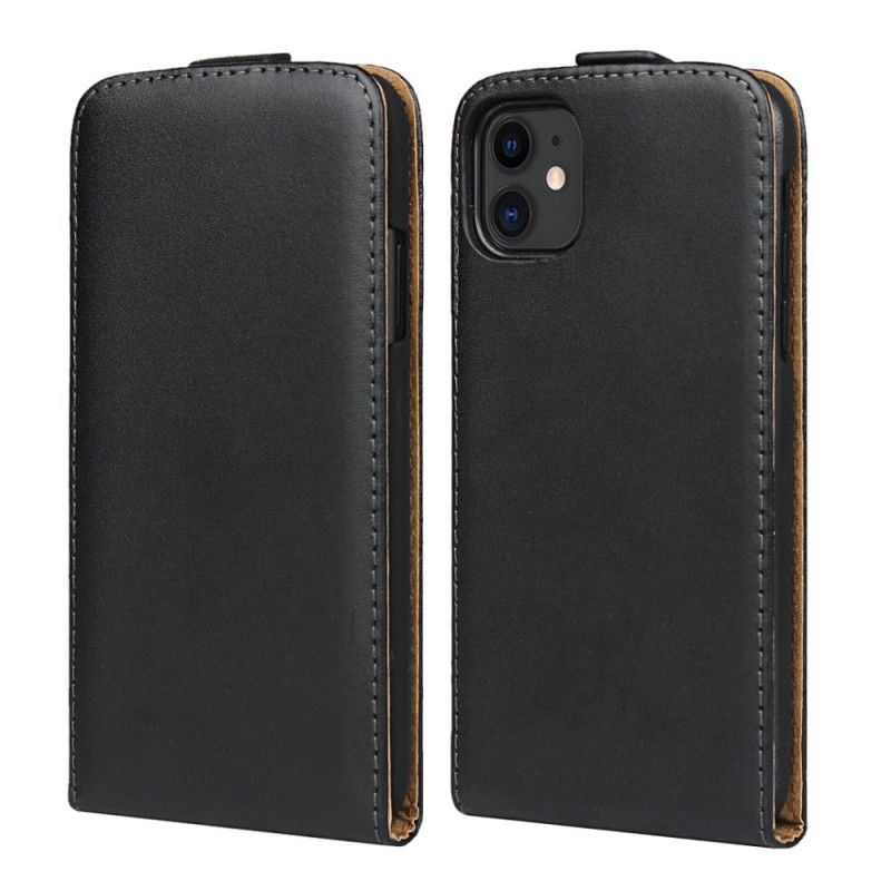 Housse iPhone 11 Véritable Cuir Flip Vertical