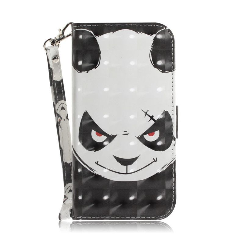 Étui Housse iPhone 12 Mini Angry Panda À Lanière