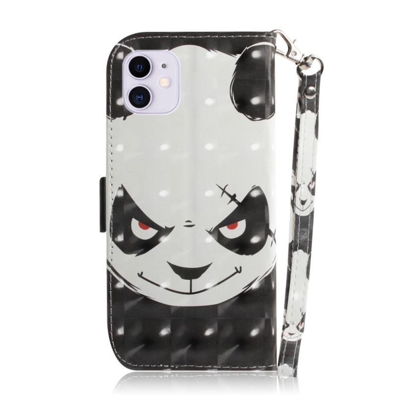 Étui Housse iPhone 12 Mini Angry Panda À Lanière