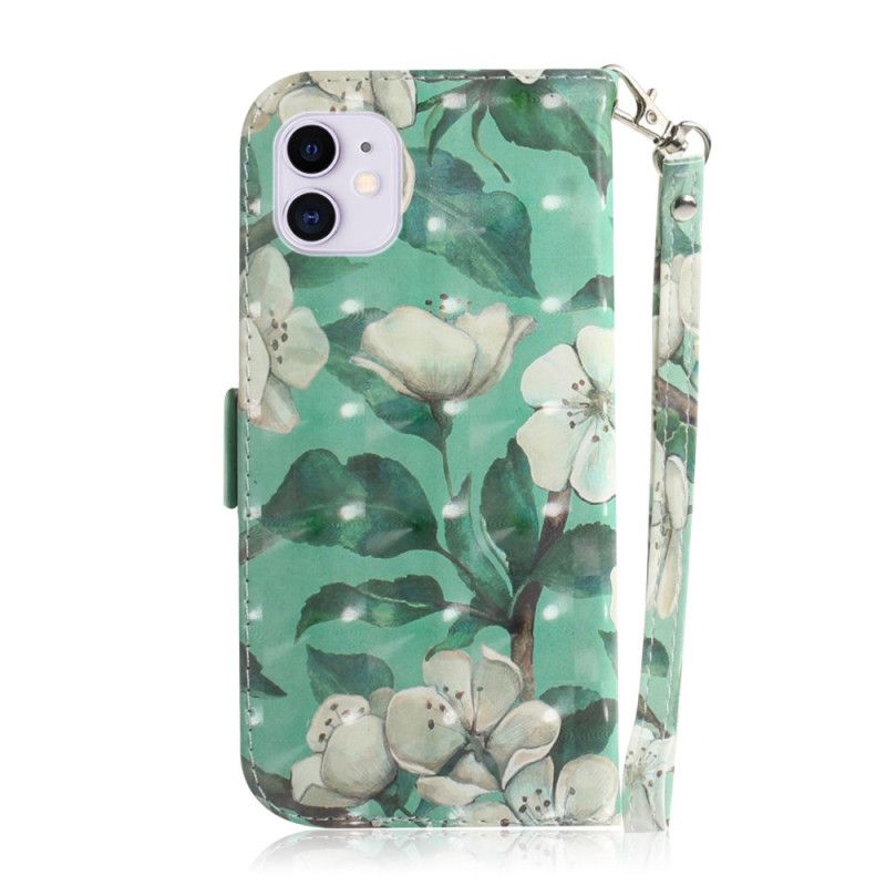 Housse iPhone 12 Mini Branche En Fleurs À Lanière