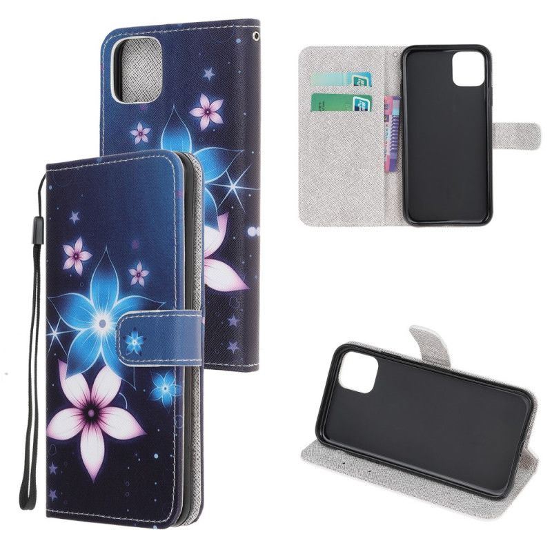 Housse iPhone 12 Mini Fleurs Lunaires À Lanière