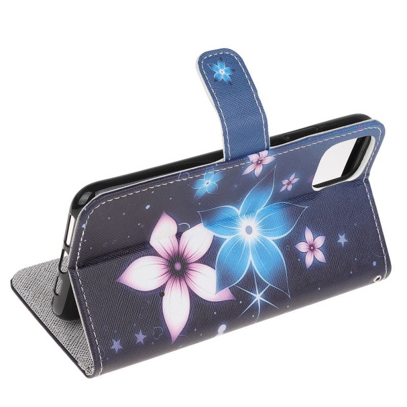 Housse iPhone 12 Mini Fleurs Lunaires À Lanière