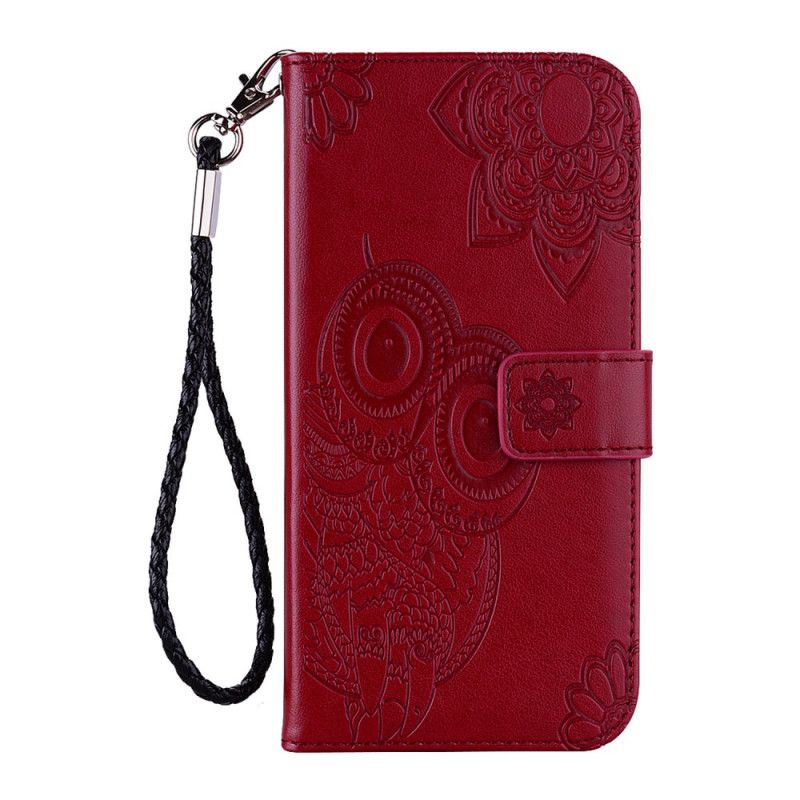 Housse iPhone 12 Mini Hibou Mandala Et Lanière