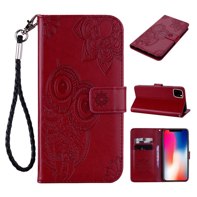 Housse iPhone 12 Mini Hibou Mandala Et Lanière